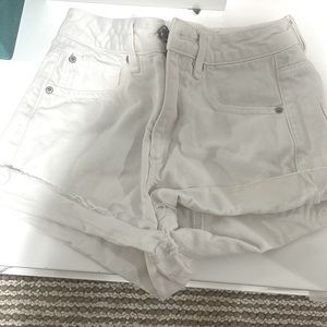 GARAGE 00 WHITE JEAN SHORTS HIGH WAISTED GREAT CONDITION
